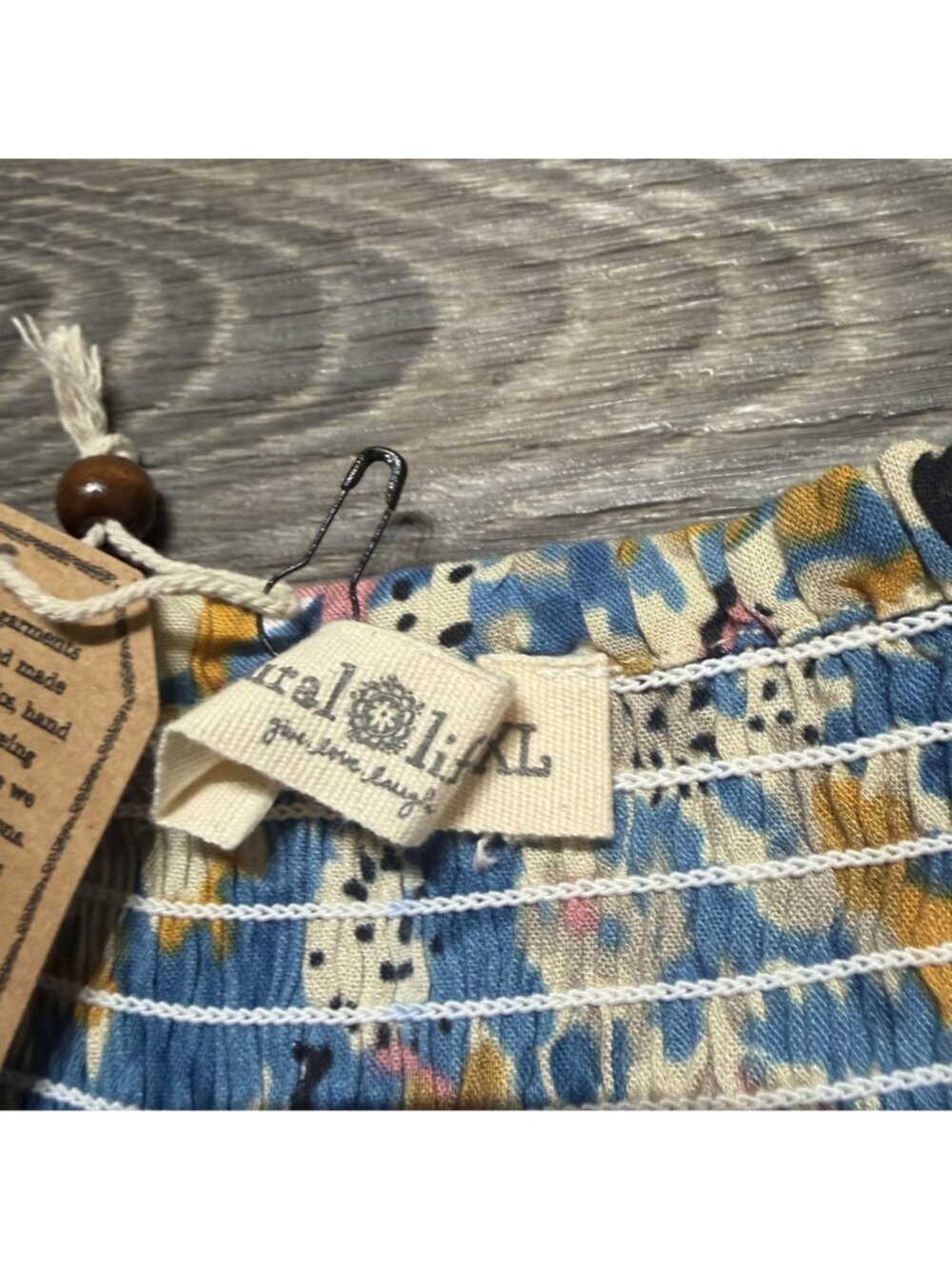 Natural Life Bailey Jumpsuit Floral XL Blue Pink Wide Leg Bohemian Pockets NEW - Picture 11 of 16
